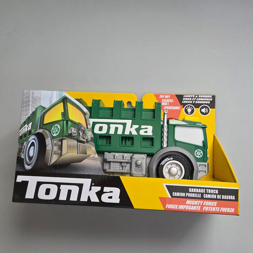 Tonka Mighty Force Garbage Truck Green Toy with Lights and Sounds 06624YL NEW